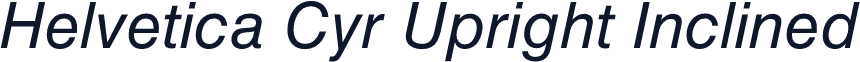 Helvetica Cyr Upright Inclined