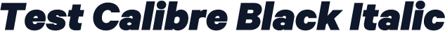 Test Calibre Black Italic