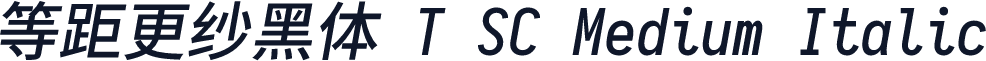 等距更纱黑体 T SC Medium Italic