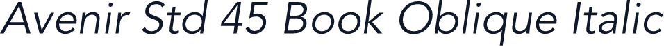 Avenir Std 45 Book Oblique Italic