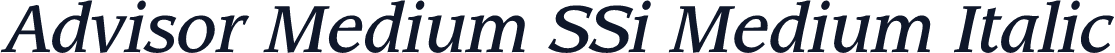 Advisor Medium SSi Medium Italic