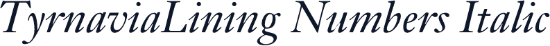 TyrnaviaLining Numbers Italic