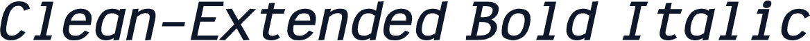 Clean-Extended Bold Italic