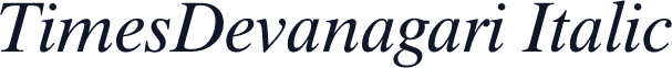 TimesDevanagari Italic