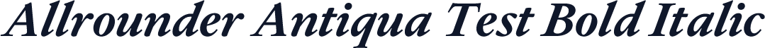 Allrounder Antiqua Test Bold Italic