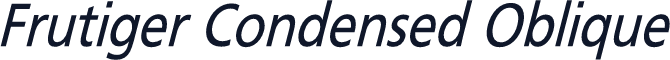Frutiger Condensed Oblique