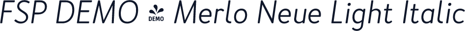 FSP DEMO - Merlo Neue Light Italic