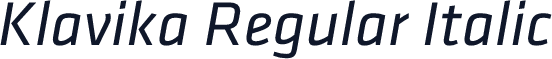 Klavika Regular Italic
