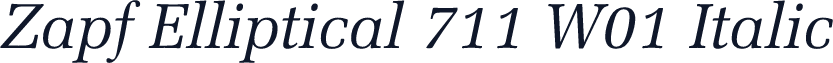 Zapf Elliptical 711 W01 Italic