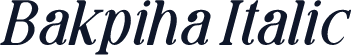 Bakpiha Italic