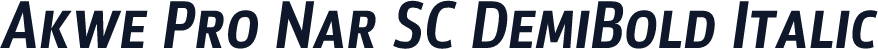 Akwe Pro Nar SC DemiBold Italic