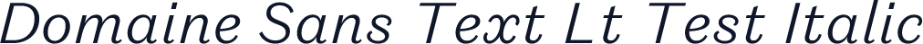 Domaine Sans Text Lt Test Italic