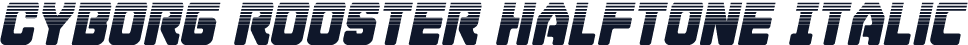 Cyborg Rooster Halftone Italic
