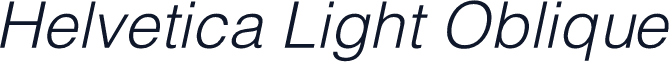 Helvetica Light Oblique