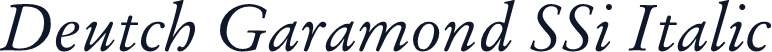 Deutch Garamond SSi Italic