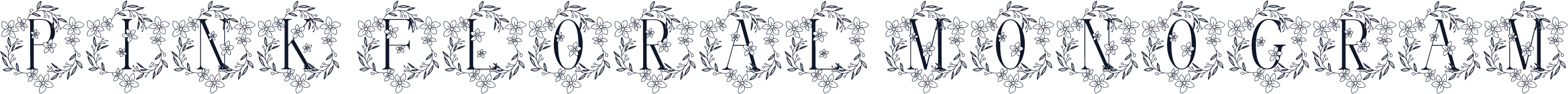 Pink Floral Monogram