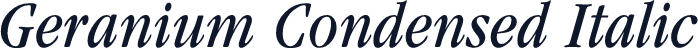 Geranium Condensed Italic