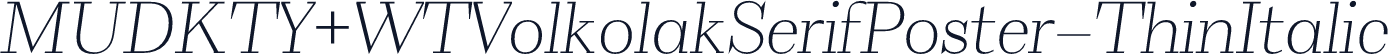 MUDKTY+WTVolkolakSerifPoster-ThinItalic