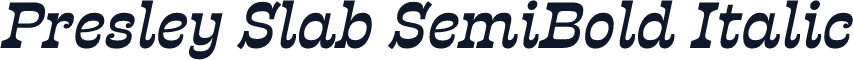 Presley Slab SemiBold Italic