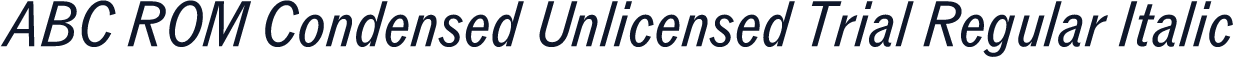ABC ROM Condensed Unlicensed Trial Regular Italic