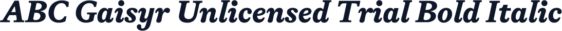 ABC Gaisyr Unlicensed Trial Bold Italic