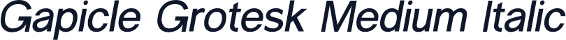 Gapicle Grotesk Medium Italic