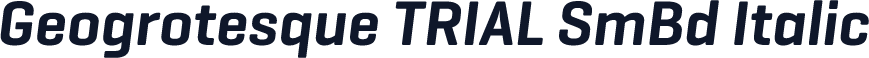 Geogrotesque TRIAL SmBd Italic