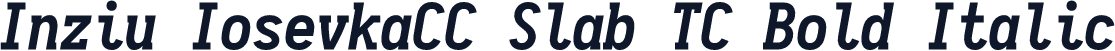 Inziu IosevkaCC Slab TC Bold Italic
