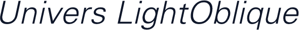 Univers LightOblique