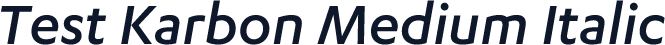 Test Karbon Medium Italic