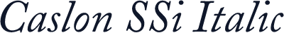 Caslon SSi Italic