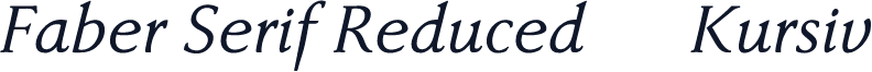 Faber Serif Reduced 56 Kursiv