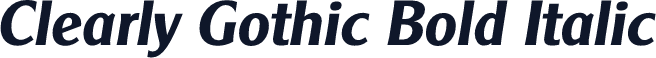 Clearly Gothic Bold Italic