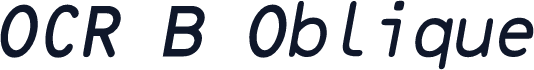 OCR B Oblique