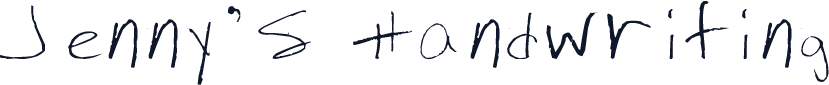 Jenny's Handwriting