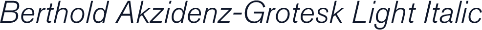 Berthold Akzidenz-Grotesk Light Italic
