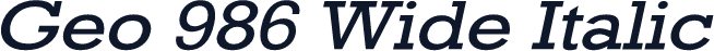 Geo 986 Wide Italic