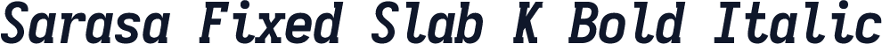 Sarasa Fixed Slab K Bold Italic