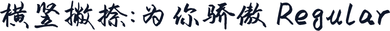 横竖撇捺：为你骄傲 Regular