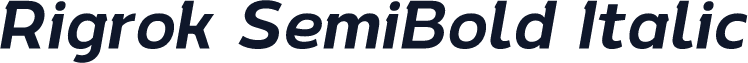 Rigrok SemiBold Italic