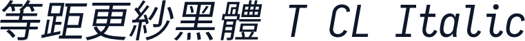 等距更紗黑體 T CL Italic