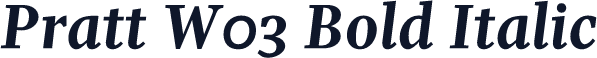 Pratt W03 Bold Italic