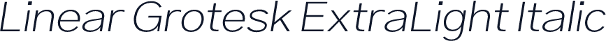 Linear Grotesk ExtraLight Italic