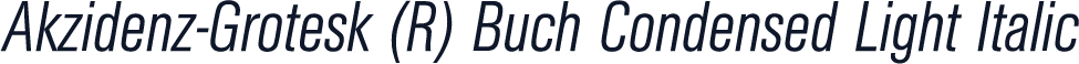 Akzidenz-Grotesk (R) Buch Condensed Light Italic