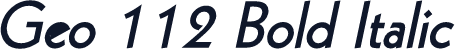 Geo 112 Bold Italic