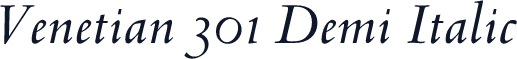 Venetian 301 Demi Italic