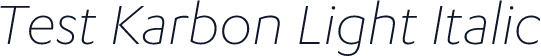 Test Karbon Light Italic