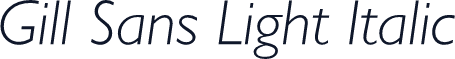 Gill Sans Light Italic