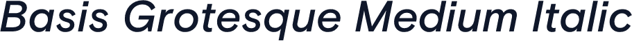 Basis Grotesque Medium Italic