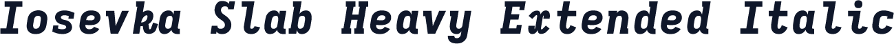 Iosevka Slab Heavy Extended Italic
